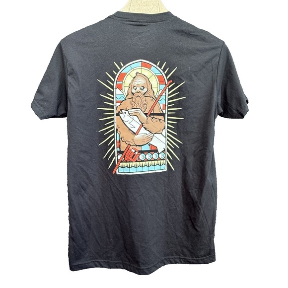STLHd Gear Manufacturing Co. Other - NWT STLHd Gear Sasquatch T-Shirt Mens L Black Bigfoot Fishing Trout Stained Glas